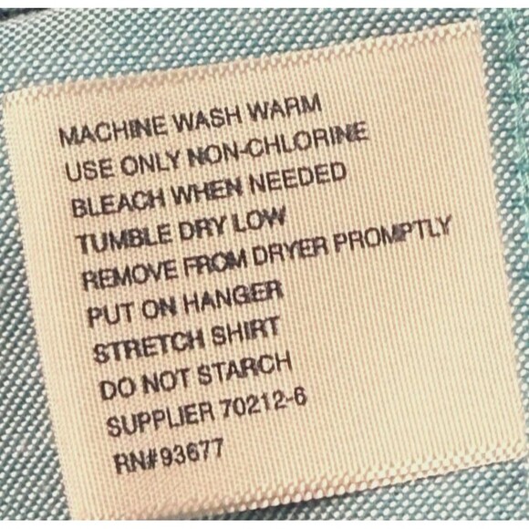 Stafford Blue Oxford Shirt Big 19 Travel Wrinkle Free Flamingos Short Sleeve - Picture 5 of 5